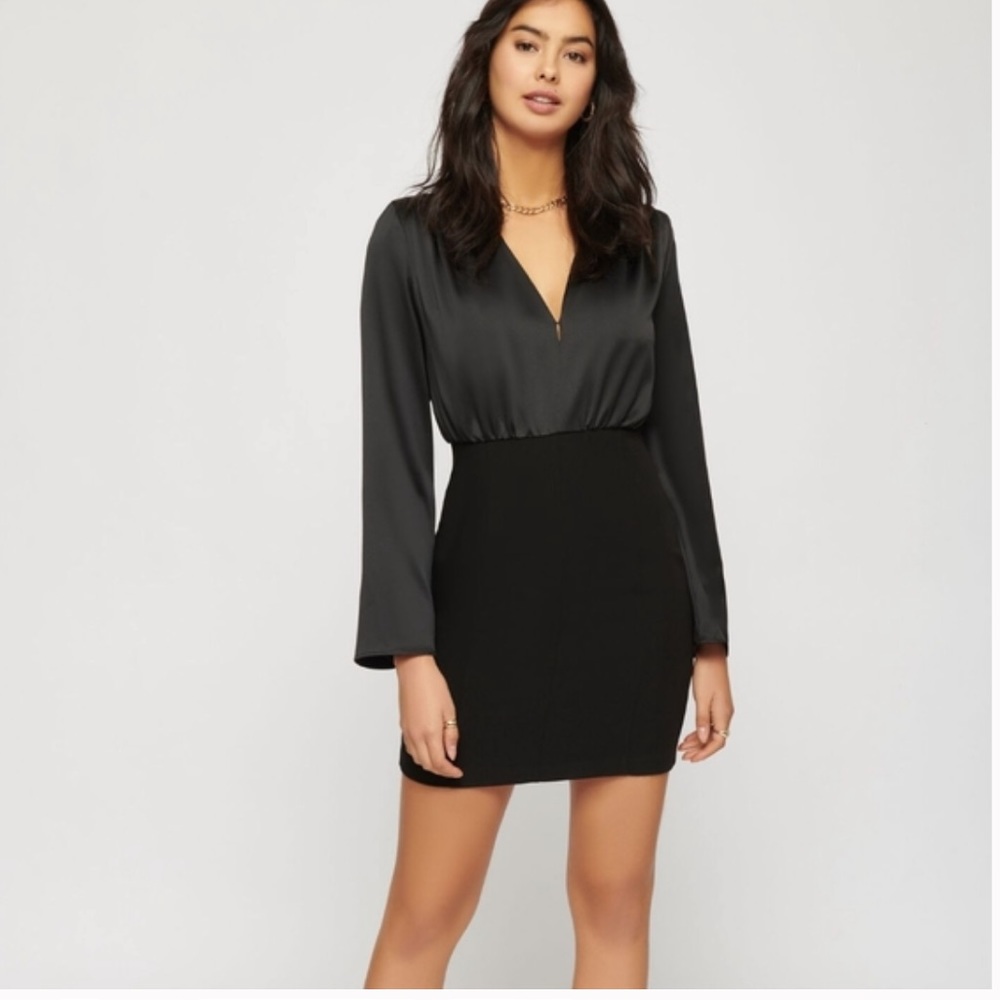 Satin Dynamite  long sleeve mini dress size XS